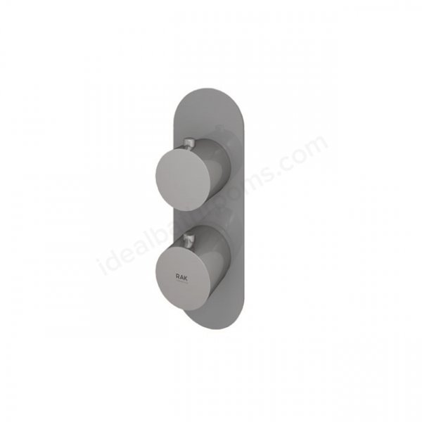 RAK Feeling Thermostatic 1 Outlet 2 Handle Grey Round Shower Valve