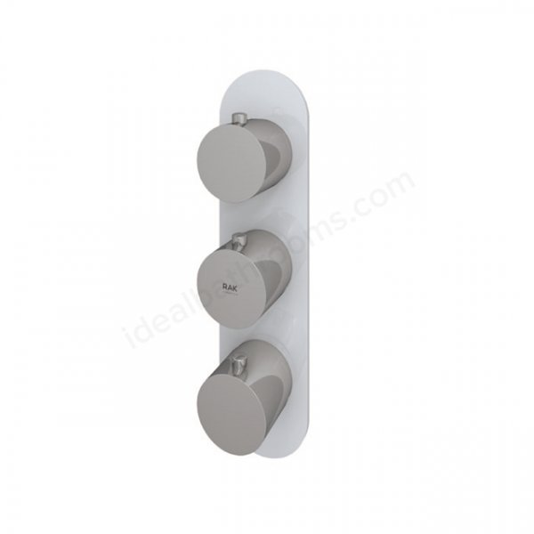 RAK Feeling Thermostatic 2 Outlet 3 Handle White Round Shower Valve