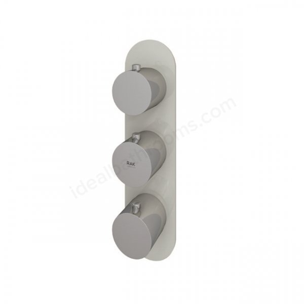 RAK Feeling Thermostatic 2 Outlet 3 Handle Greige Round Shower Valve