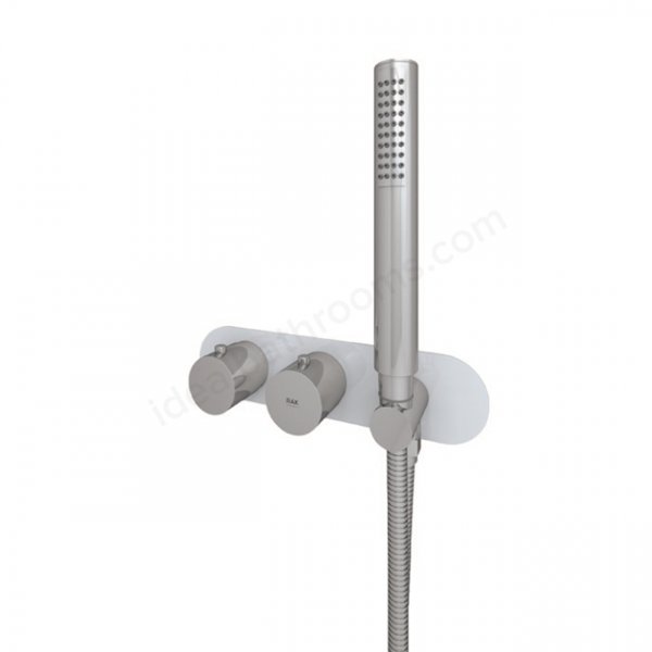 RAK Feeling Thermostatic 2 Outlet 2 Handle White Round Shower Valve Including Shower Kit