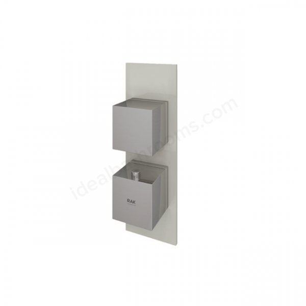 RAK Feeling Thermostatic 1 Outlet 2 Handle Greige Square Shower Valve