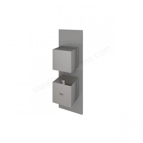 RAK Feeling Thermostatic 1 Outlet 2 Handle Grey Square Shower Valve