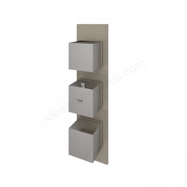 RAK Feeling Thermostatic 2 Outlet 3 Handle Cappuccino Square Shower Valve