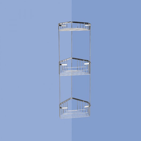 Origins Living Gedy 3 Tier Corner Basket - Chrome
