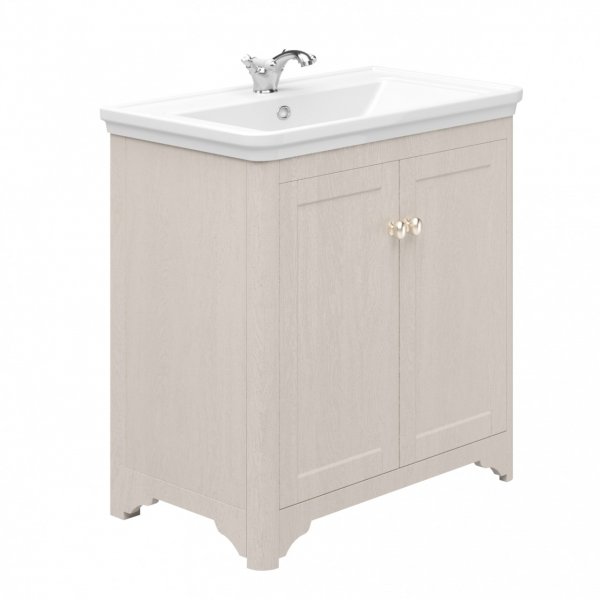 Essential Maine 800mm Unit with Basin & 2 Doors Floorstanding Pack, Cashmere Ash