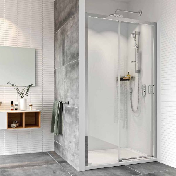 Roman Showers Haven Level Access Sliding Shower Door - 1400mm Wide - Right Handed