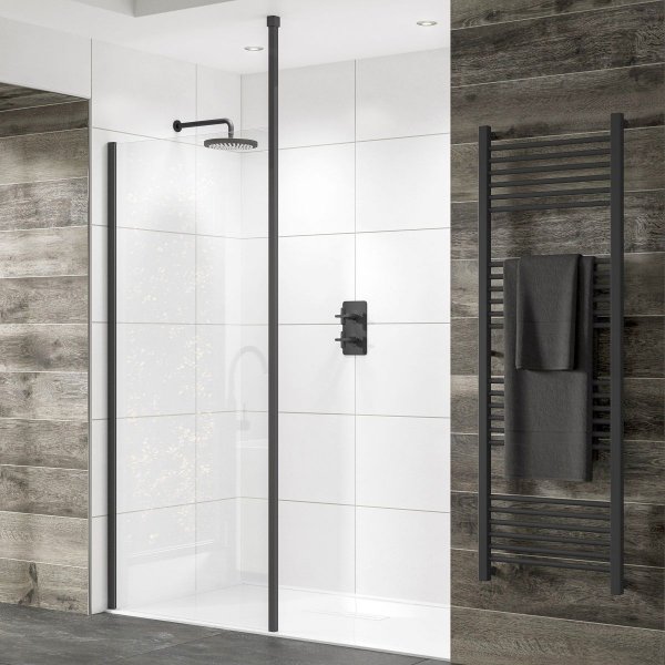 Sommer Evolve 900mm Wetroom Panel (Black Frame)