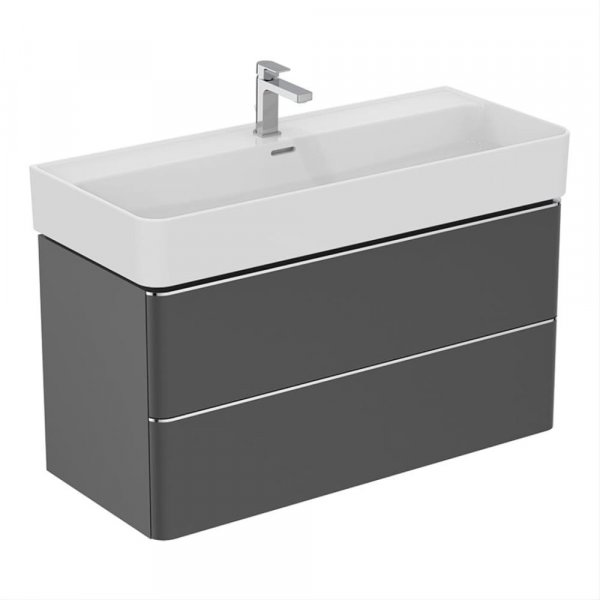 Ideal Standard Strada II 1000mm Wall Hung Matt Anthracite Washbasin Unit with 2 Drawers