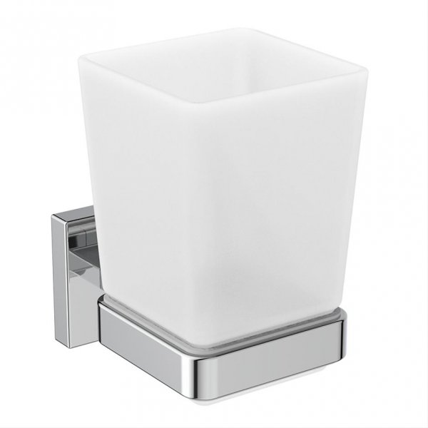 Ideal Standard IOM Square Frosted Glass Tumbler & Holder