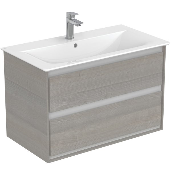 Ideal Standard Connect Air 800mm Vanity Unit (Light Grey Wood with Matt White Interior)