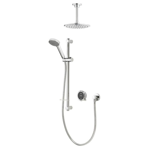 Aqualisa Quartz Touch Concealed Dual Outlet with Adjustable Head and Fixed Ceiling Drencher