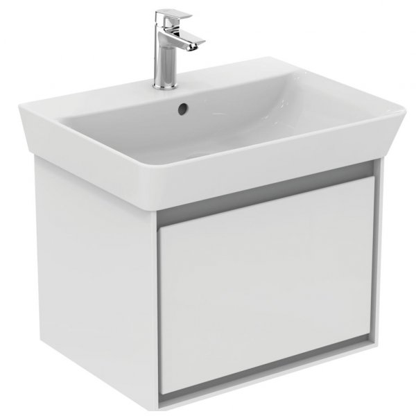Ideal Standard Connect Air Cube Basin Unit for 600mm Basin (Gloss White with Matt Grey Interior)