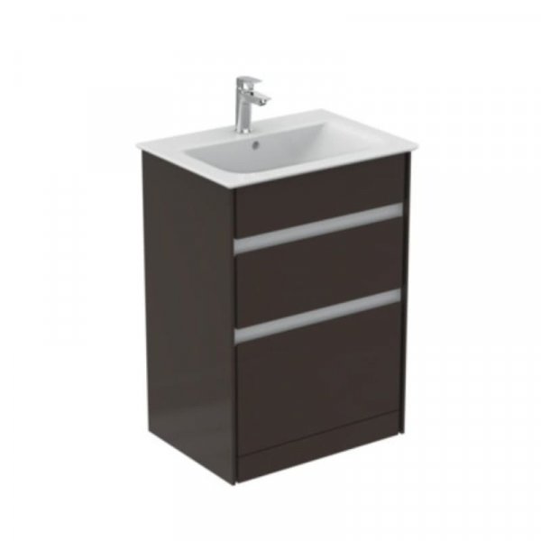 Ideal Standard Connect Air 600mm Freestanding Vanity Unit (Matt Dark Brown with Matt White Interior)