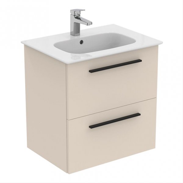 Ideal Standard i.life A Wall Hung 60cm 2 Drawer Matt Sandy Beige Vanity Unit