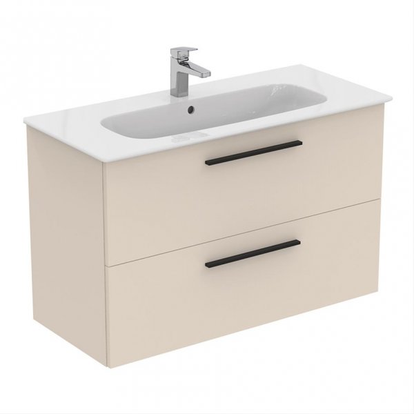 Ideal Standard i.life A Wall Hung 100cm 2 Drawer Matt Sandy Beige Vanity Unit