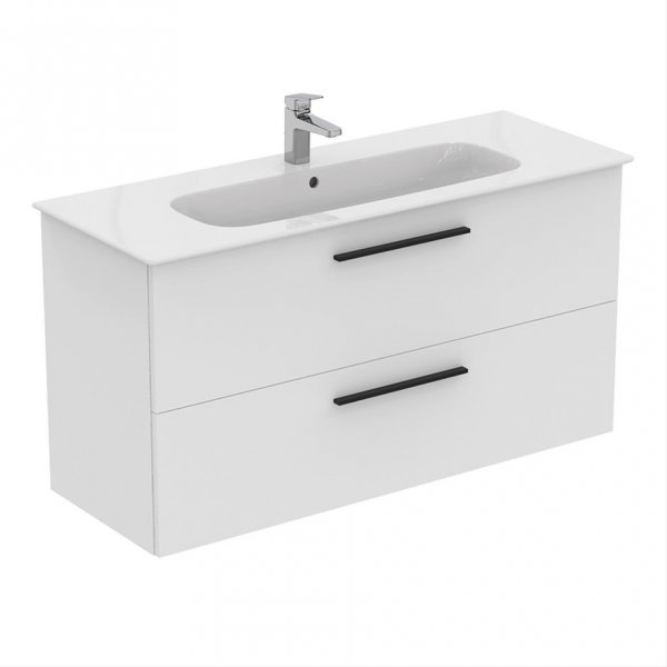 Ideal Standard i.life A Wall Hung 120cm 2 Drawer Matt White Vanity Unit