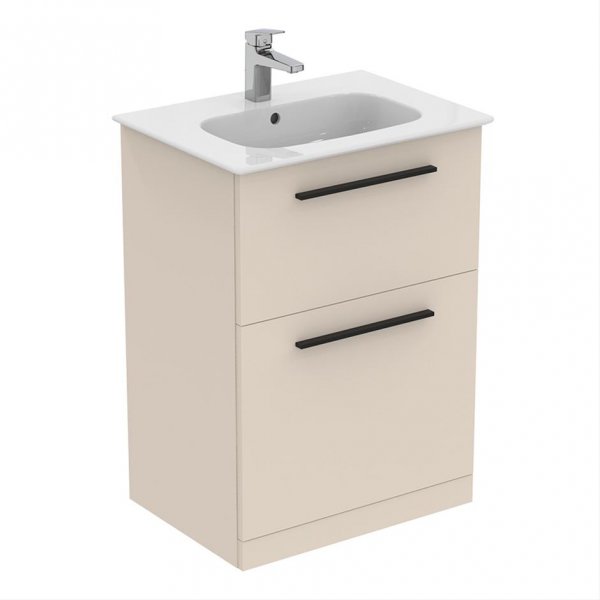 Ideal Standard i.life A Floorstanding 60cm 2 Drawer Matt Sandy Beige Vanity Unit