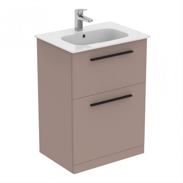 Ideal Standard i.life A Floorstanding 60cm 2 Drawer Matt Greige Vanity Unit