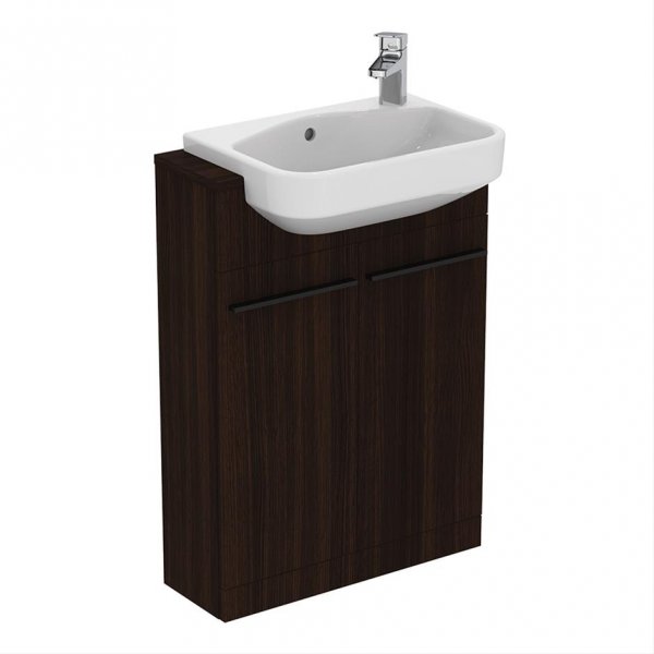 Ideal Standard i.life S 60cm Compact Semi-Countertop Coffee Oak Washbasin Unit