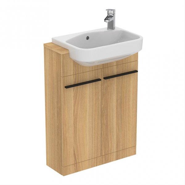 Ideal Standard i.life S 60cm Compact Semi-Countertop Natural Oak Washbasin Unit