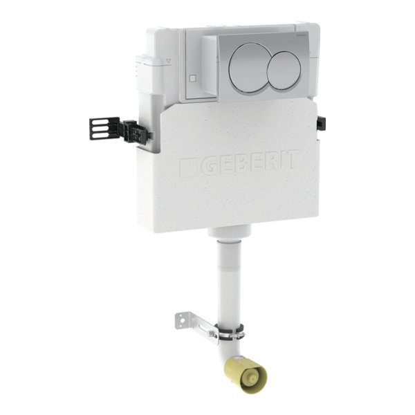 Geberit Alpha 12cm Concealed Cistern with Alpha01 Round Flush Plate