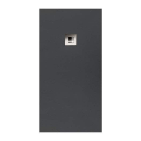 Sommer Essenza 1600 x 1000mm Graphite Slate Shower Tray - Offset Waste