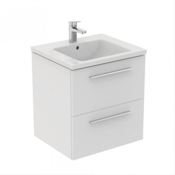 Ideal Standard i.life B Wall Hung 60cm 2 Drawer Matt White Vanity Unit