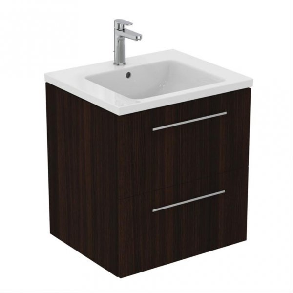 Ideal Standard i.life B Wall Hung 60cm 2 Drawer Coffee Oak Vanity Unit