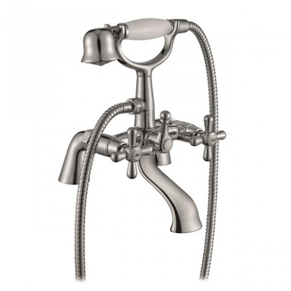 Essential Layo Bath Shower Mixer Tap with Kit, Chrome