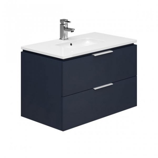 Essential Dakota 800mm Unit with Basin & 2 Drawers, Marine Blue