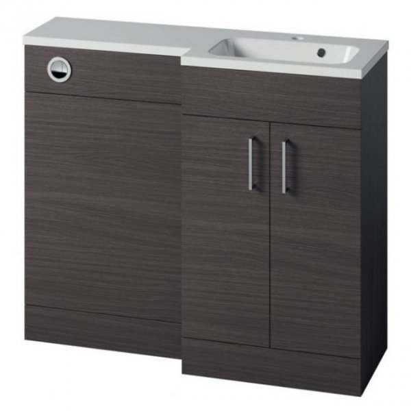 Essential Montana Right Hand 1000mm L-Shaped Unit with Basin, Urban Grey