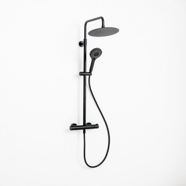 Essential Clever Urban Ext Thermostatic Shower, Matt Black