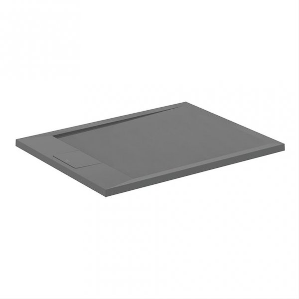 Ideal Standard i.life Ultra Flat S 1000 x 700mm Rectangular Shower Tray with Waste - Concrete Grey