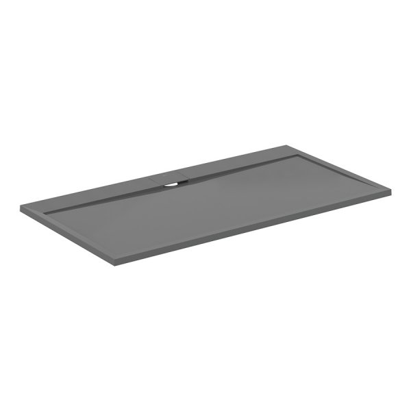 Ideal Standard i.life Ultra Flat S 1700 x 800mm Rectangular Shower Tray with Waste - Concrete Grey