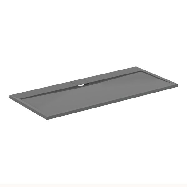 Ideal Standard i.life Ultra Flat S 1800 x 800mm Rectangular Shower Tray with Waste - Concrete Grey