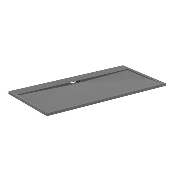 Ideal Standard i.life Ultra Flat S 1800 x 900mm Rectangular Shower Tray with Waste - Concrete Grey