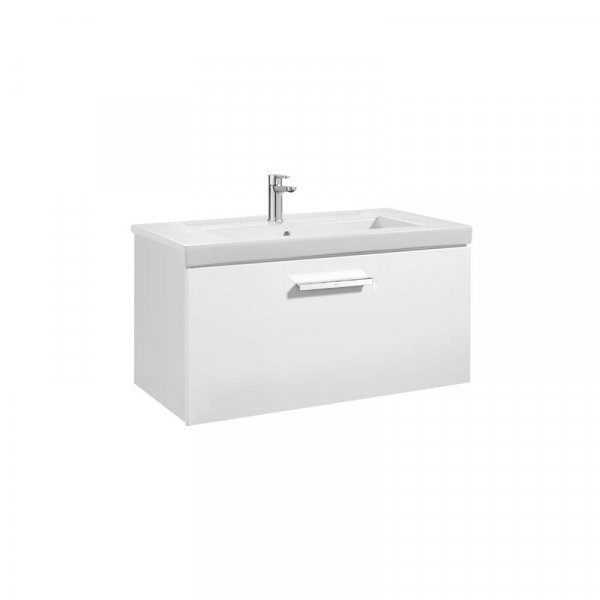 Roca Prisma Gloss White 800mm Basin & Unit with 1 Drawer