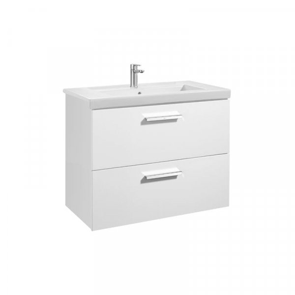 Roca Prisma Gloss White 800mm Basin & Unit with 2 Drawers