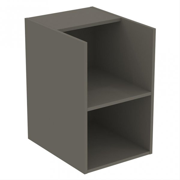 Ideal Standard i.life B Matt Quartz Grey Side Unit for Vessel Basins with 2 Shelves