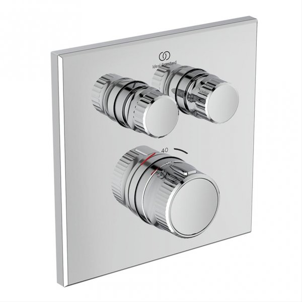 Ideal Standard Ceratherm Navigo Built-In Square Thermostatic 2 Outlet Chrome Shower Mixer