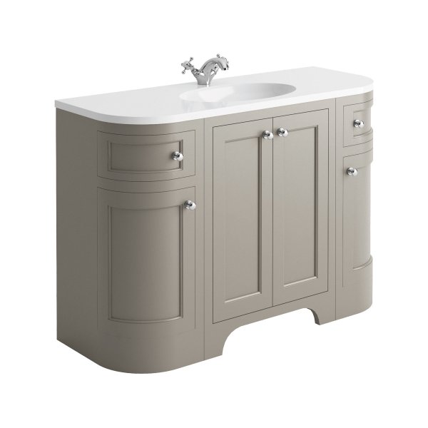 Harrogate Brunswick Dovetail Grey 1200mm Curved Vanity Unit with Basin