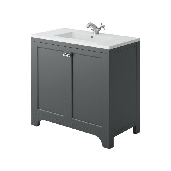 Harrogate Brunswick Spa Grey 900mm Vanity Unit with Basin