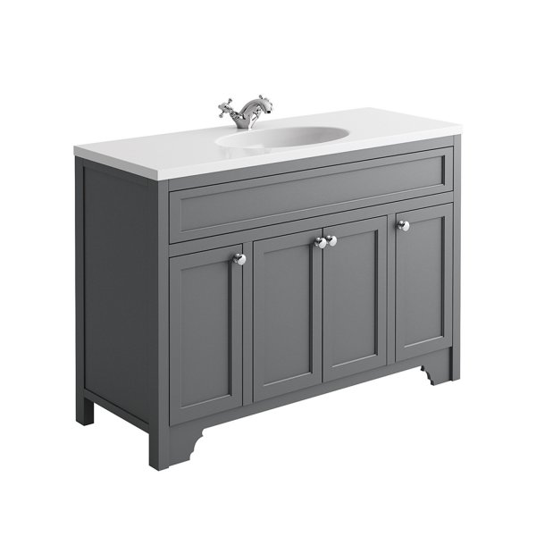 Harrogate Duchy Spa Grey 1200mm Vanity Unit & Basin