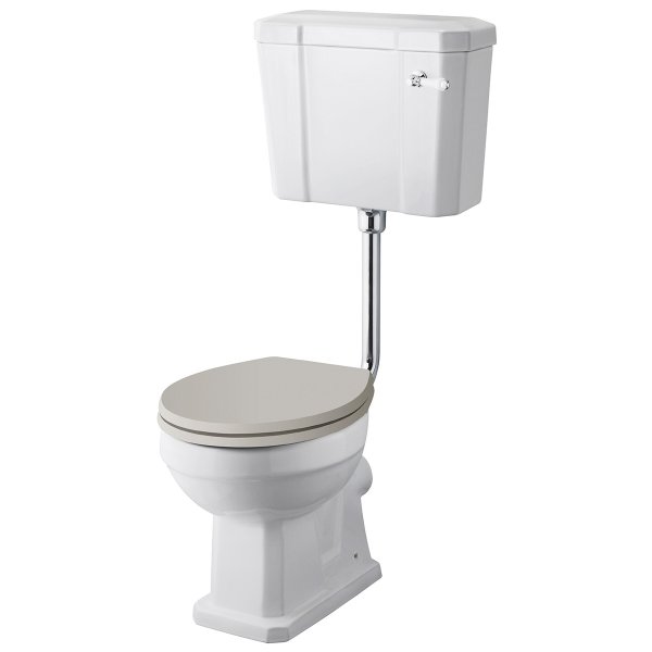 Harrogate Low Level Toilet with Dovetail Grey Soft Close Seat