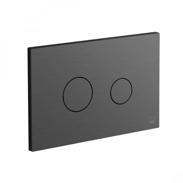 Vado Individual Round Button Flush Plate - Brushed Black