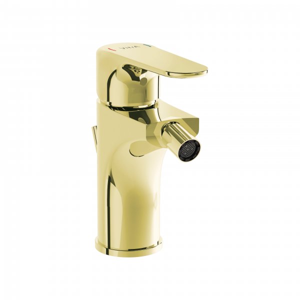 Vitra Root Bidet Mixer with Pop-up Waste - Gold
