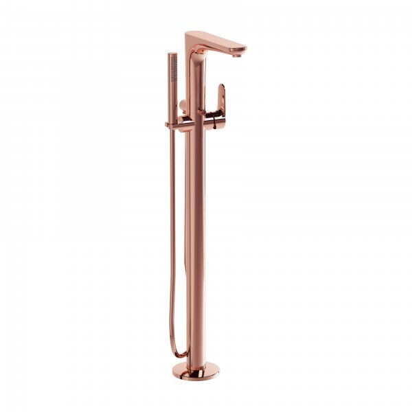 Vitra Root Floor-Standing Bath Mixer with Hand Shower - Copper
