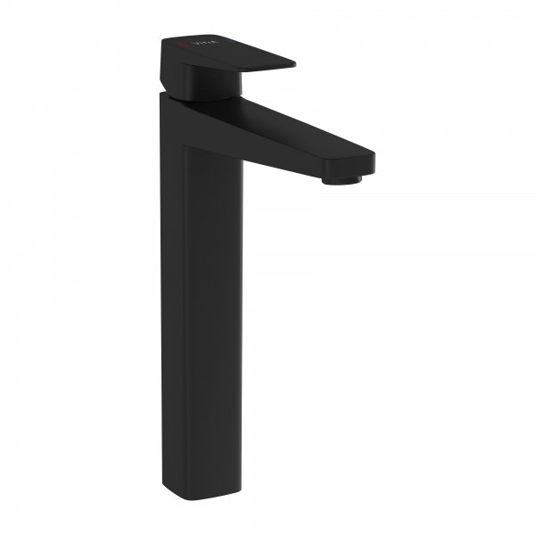 Vitra Root Square Tall Basin Mixer for Bowls - Matt Black