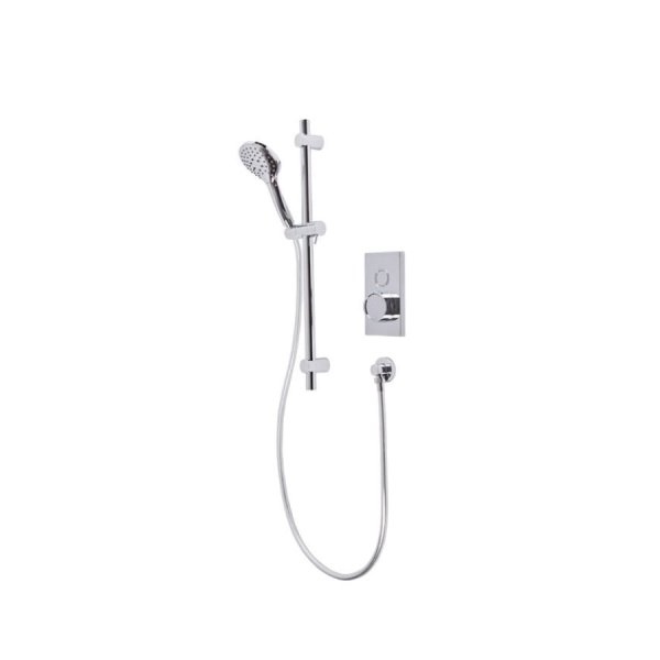 Tavistock Axiom Single Function Push Button Concealed Shower System with Riser Kit - Chrome