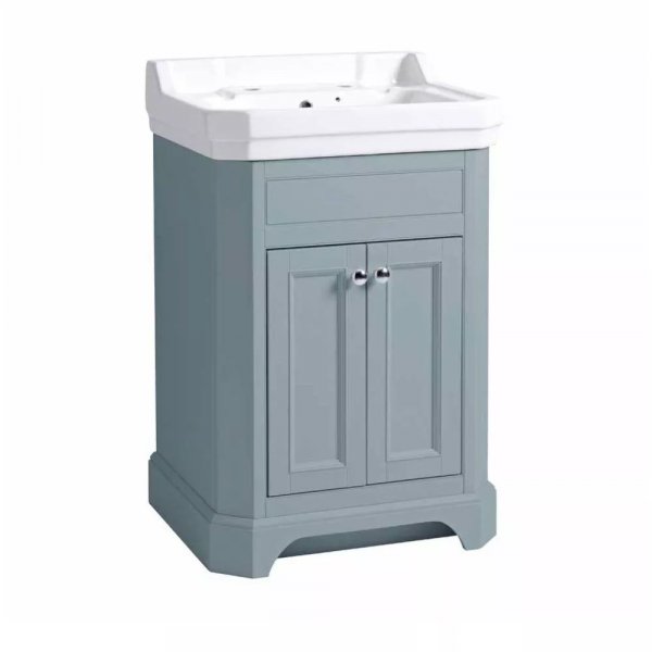 Tavistock Vitoria 600mm Freestanding Unit and Basin - Mineral Blue